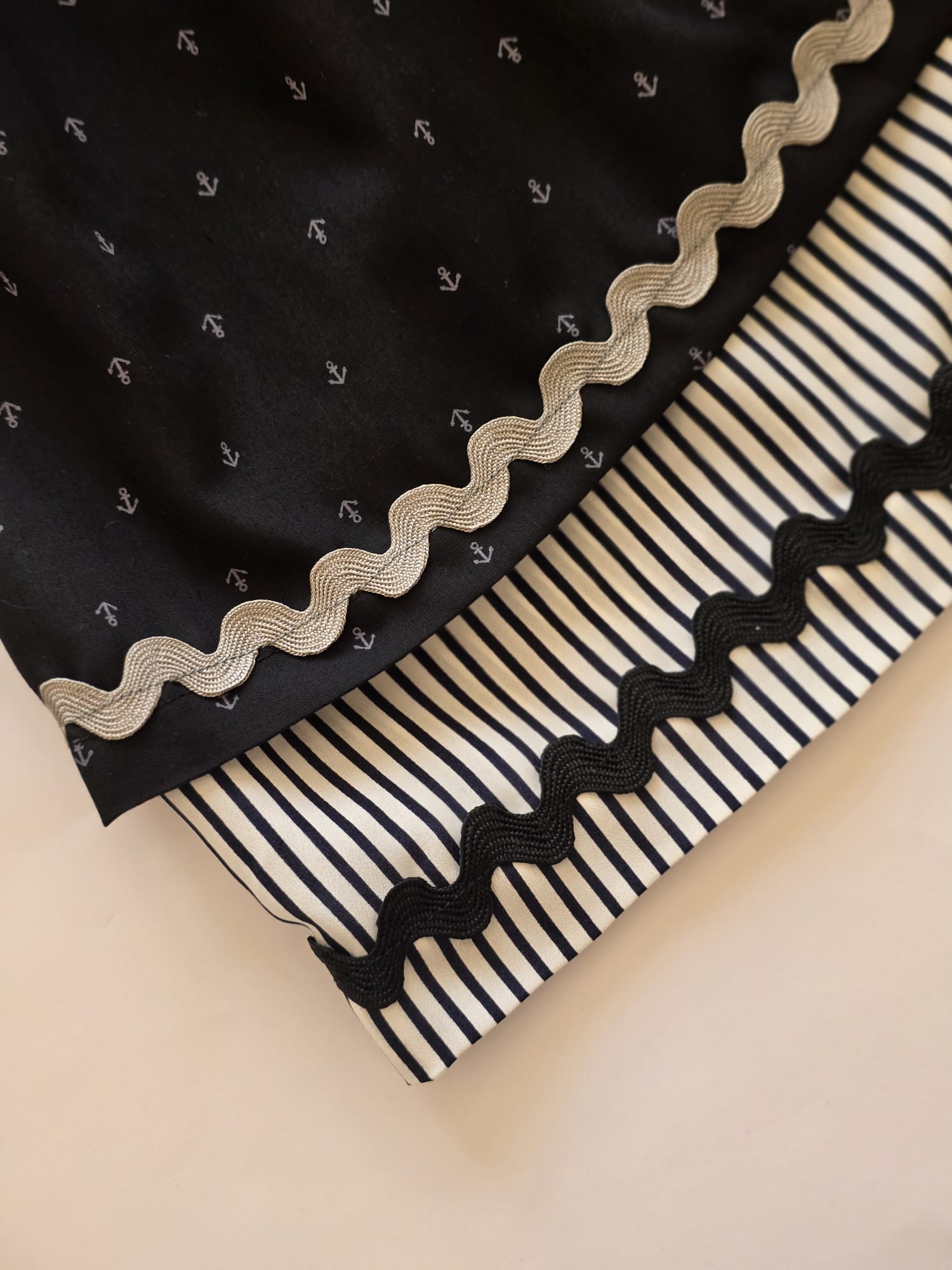 Double Layers Striped Black Skirt
