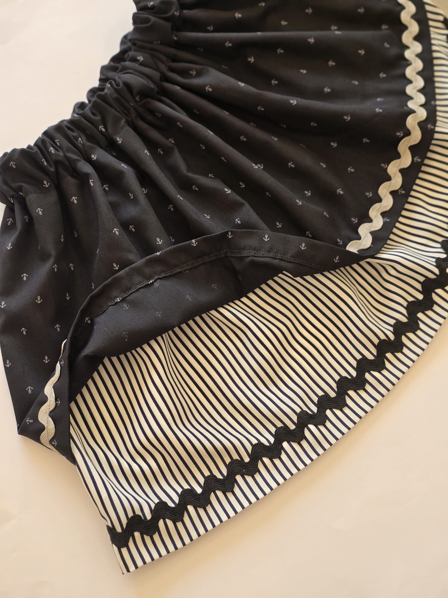 Double Layers Striped Black Skirt
